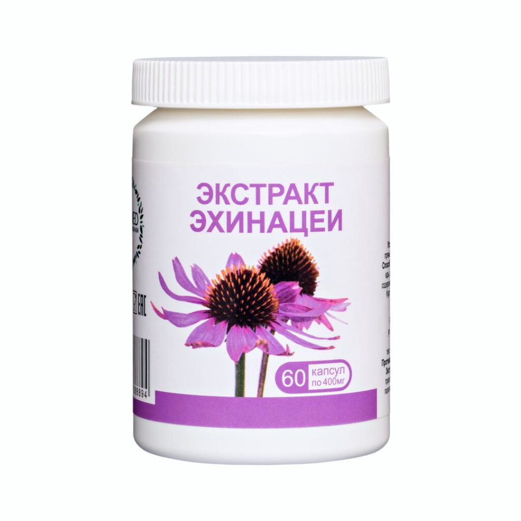 Экстракт эхинацеи. 60 капсул по 400 мг.