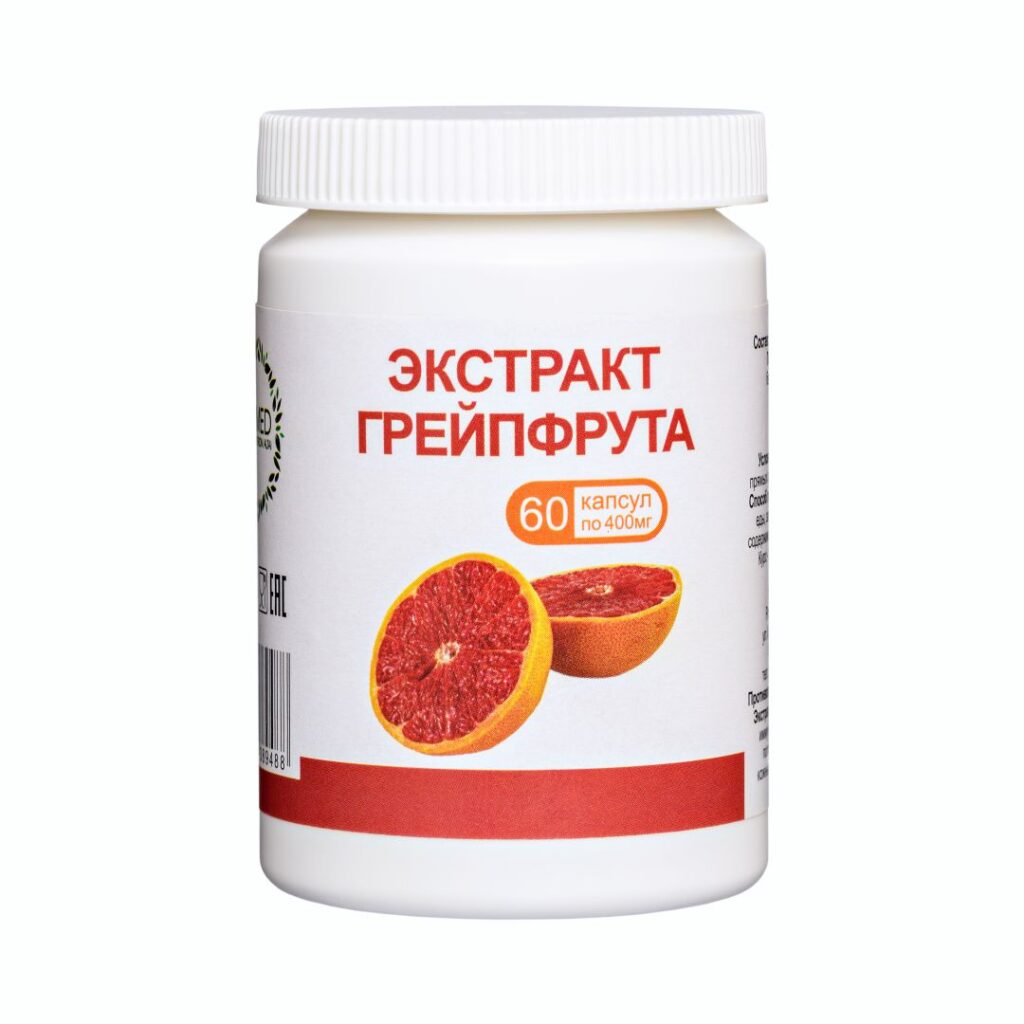 Экстракт грейпфрута, 60 капсул по 400 мг.