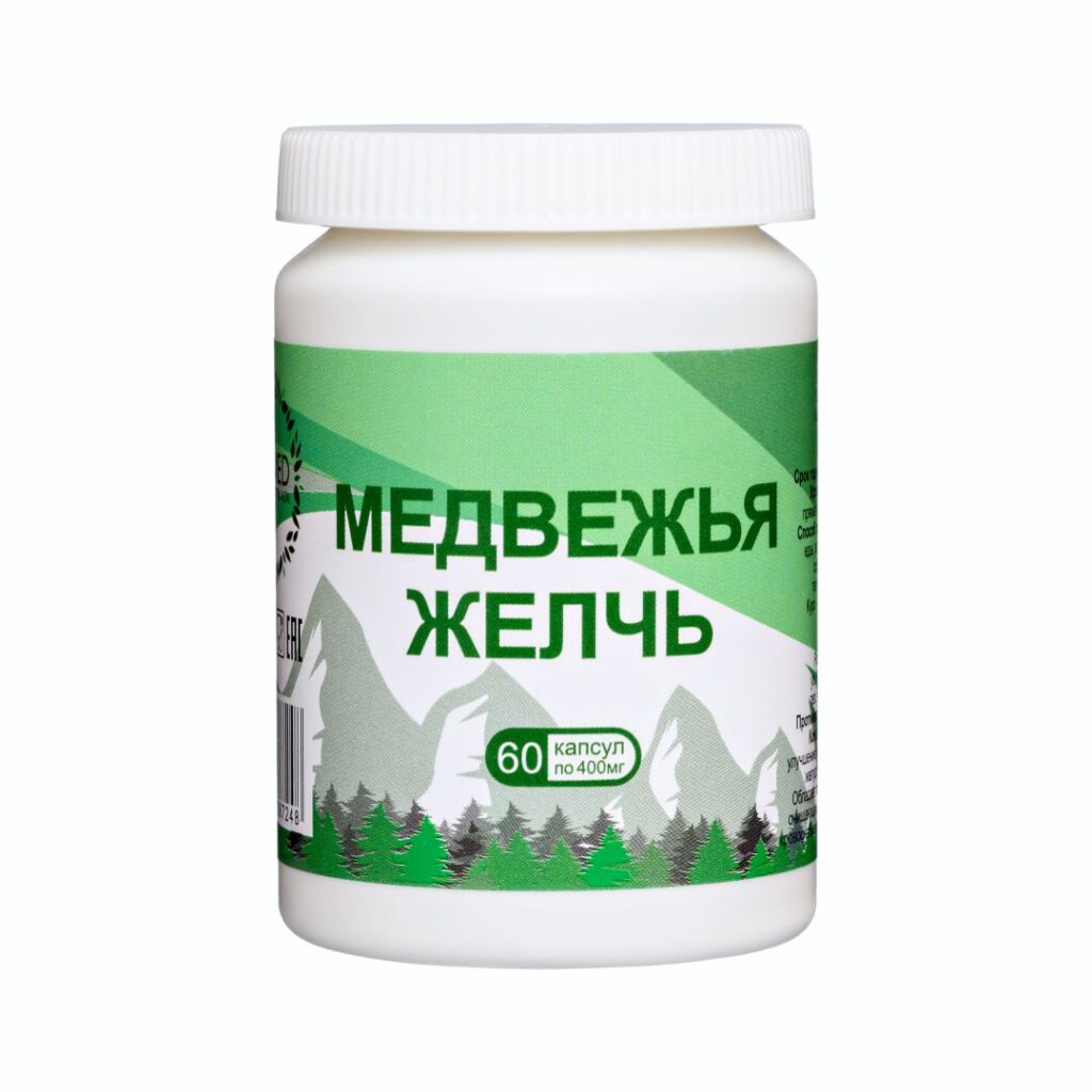 Медвежья желчь. 60 капсул по 400 мг.